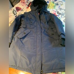 Women’s navy blue hooded parka by Canada Weather Gear size L. EUC